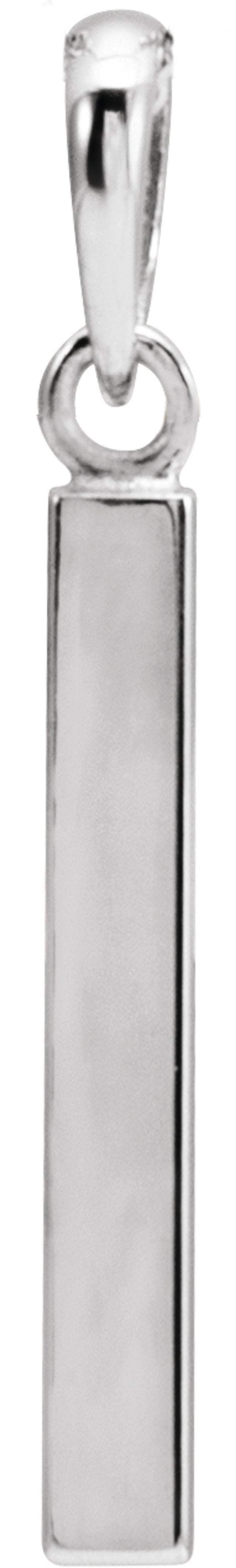 Sterling Silver Engravable Four-Sided Bar Pendant