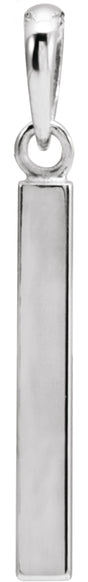 Sterling Silver Engravable Four-Sided Bar Pendant