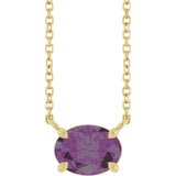 14K Yellow Lab-Grown Alexandrite 18" Necklace