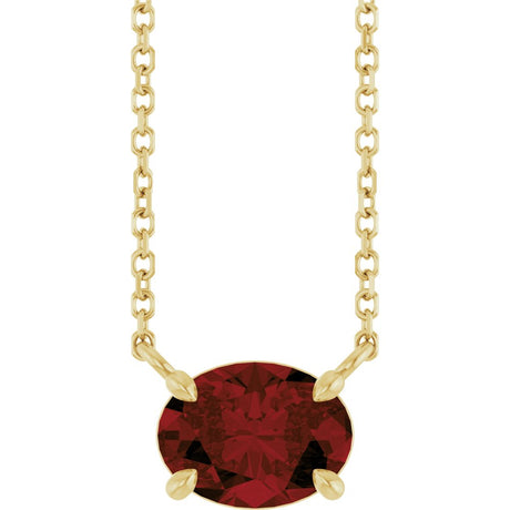 14K Yellow Gold Natural Mozambique Garnet 18" Necklace