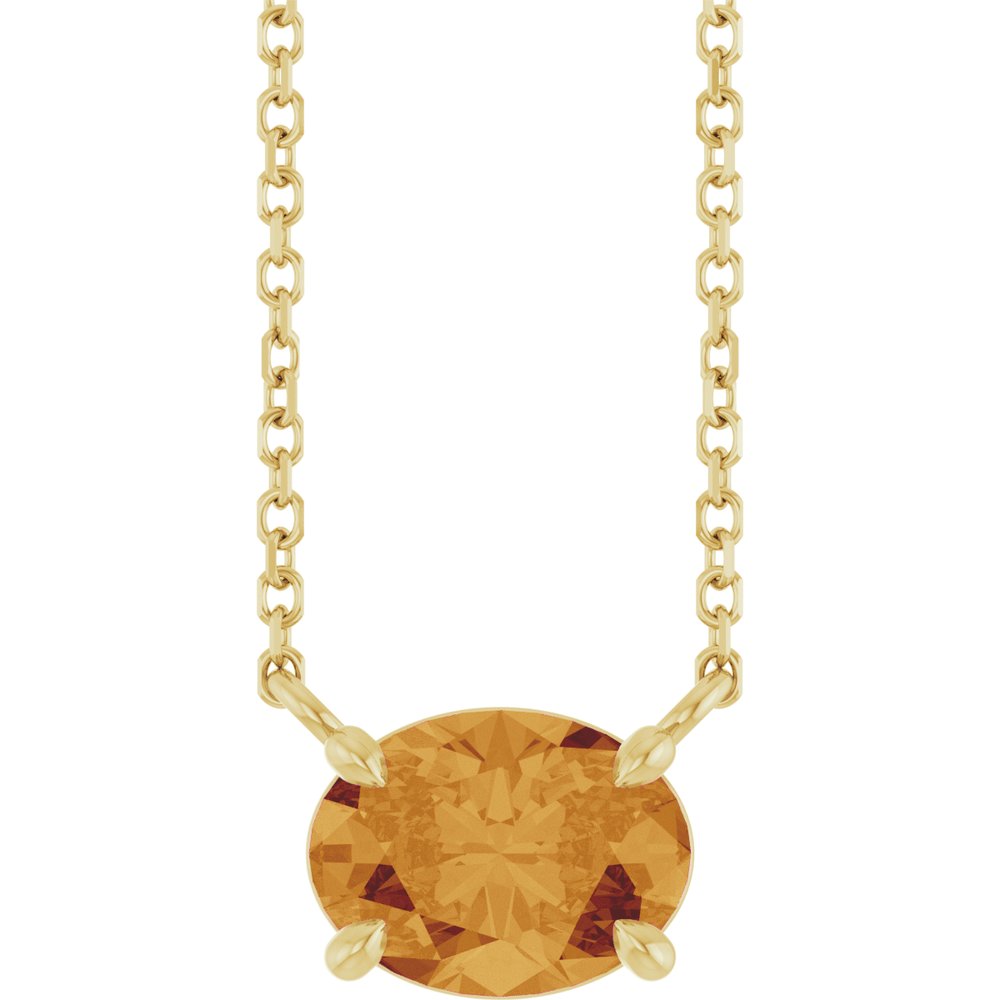 14K Yellow Gold Natural Citrine 18" Necklace