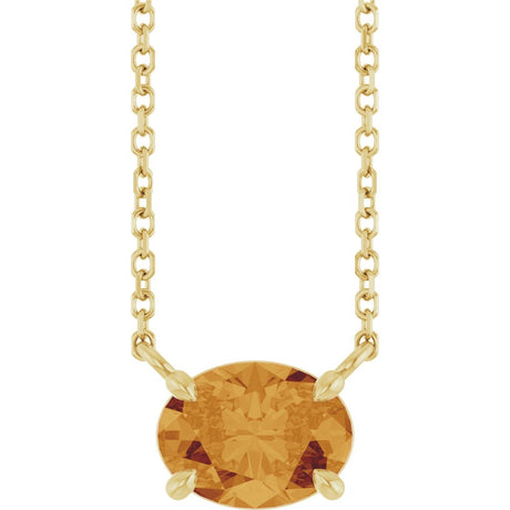 14K Yellow Gold Natural Citrine 18" Necklace