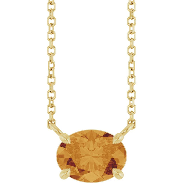 14K Yellow Gold Natural Citrine 18" Necklace
