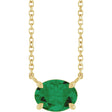 14K Yellow Gold Lab-Grown Emerald 18" Necklace