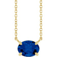 14K Yellow Natural Blue Sapphire 18" Necklace