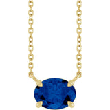 14K Yellow Natural Blue Sapphire 18" Necklace