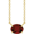 14K Yellow Gold Natural Mozambique Garnet 18" Necklace