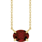 14K Yellow Gold Natural Mozambique Garnet 18" Necklace