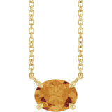 14K Yellow Gold Natural Citrine 18" Necklace