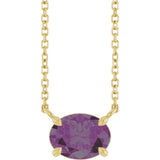 14K Yellow Gold Lab-Grown Alexandrite 18" Necklace