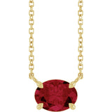 14K Yellow Lab-Grown Ruby 18" Necklace