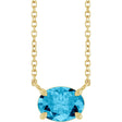 14K Yellow Gold Natural Aquamarine 18" Necklace