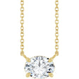 14K Yellow Gold Natural White Sapphire 18" Necklace