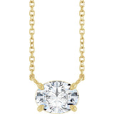 14K Yellow Gold Natural White Sapphire 18" Necklace