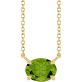 14K Yellow Gold Natural Peridot 18" Necklace