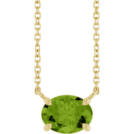 14K Yellow Gold Natural Peridot 18" Necklace