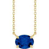 14K Yellow Gold Natural Blue Sapphire 18" Necklace