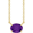 14K Yellow Gold Natural Amethyst 18" Necklace