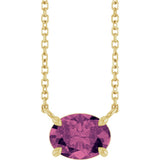 14K Yellow Natural Pink Tourmaline 18" Necklace