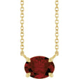14K Yellow Natural Mozambique Garnet 18" Necklace