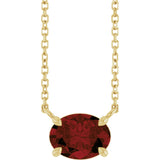 14K Yellow Natural Mozambique Garnet 18" Necklace