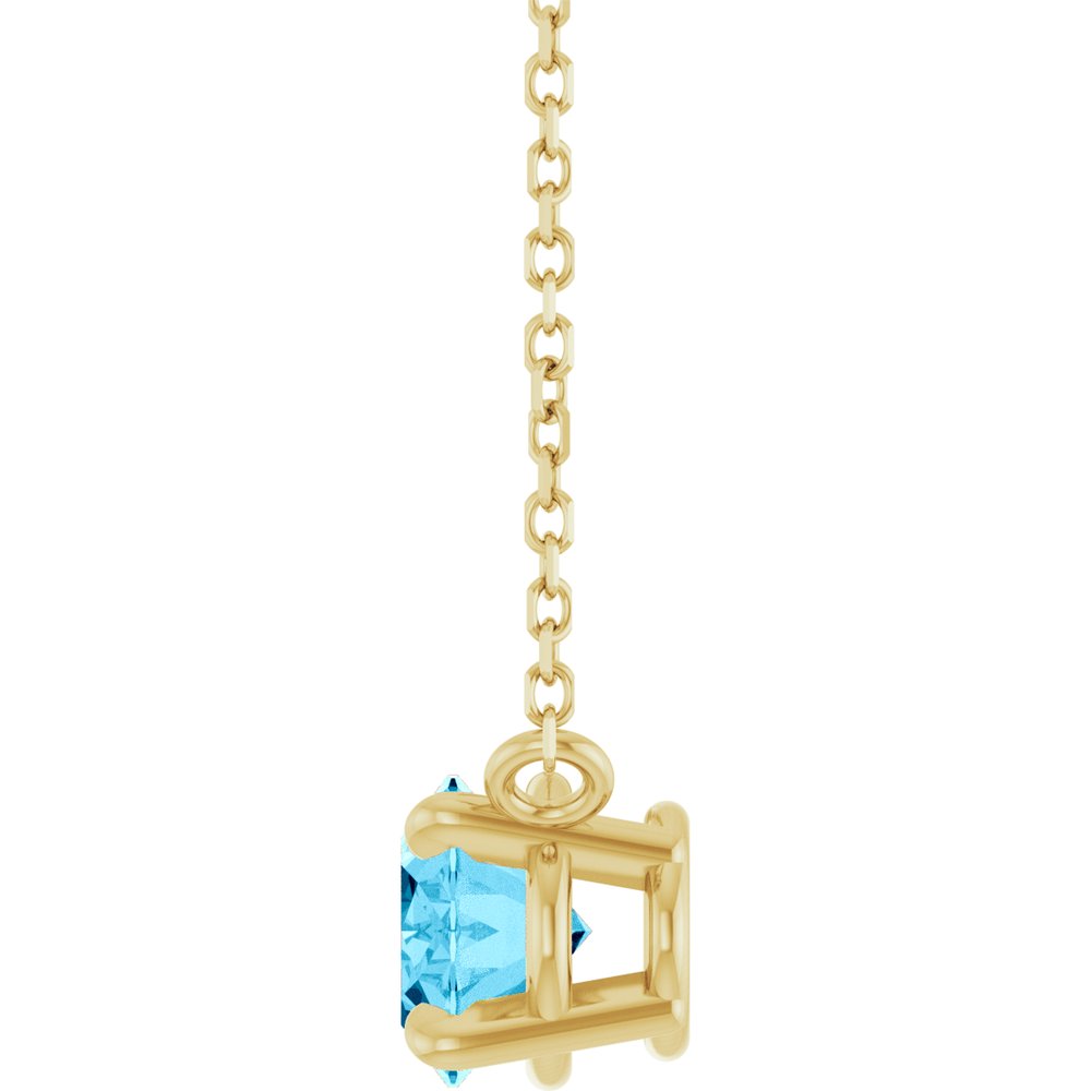 14K Yellow Gold Natural Aquamarine 18" Necklace