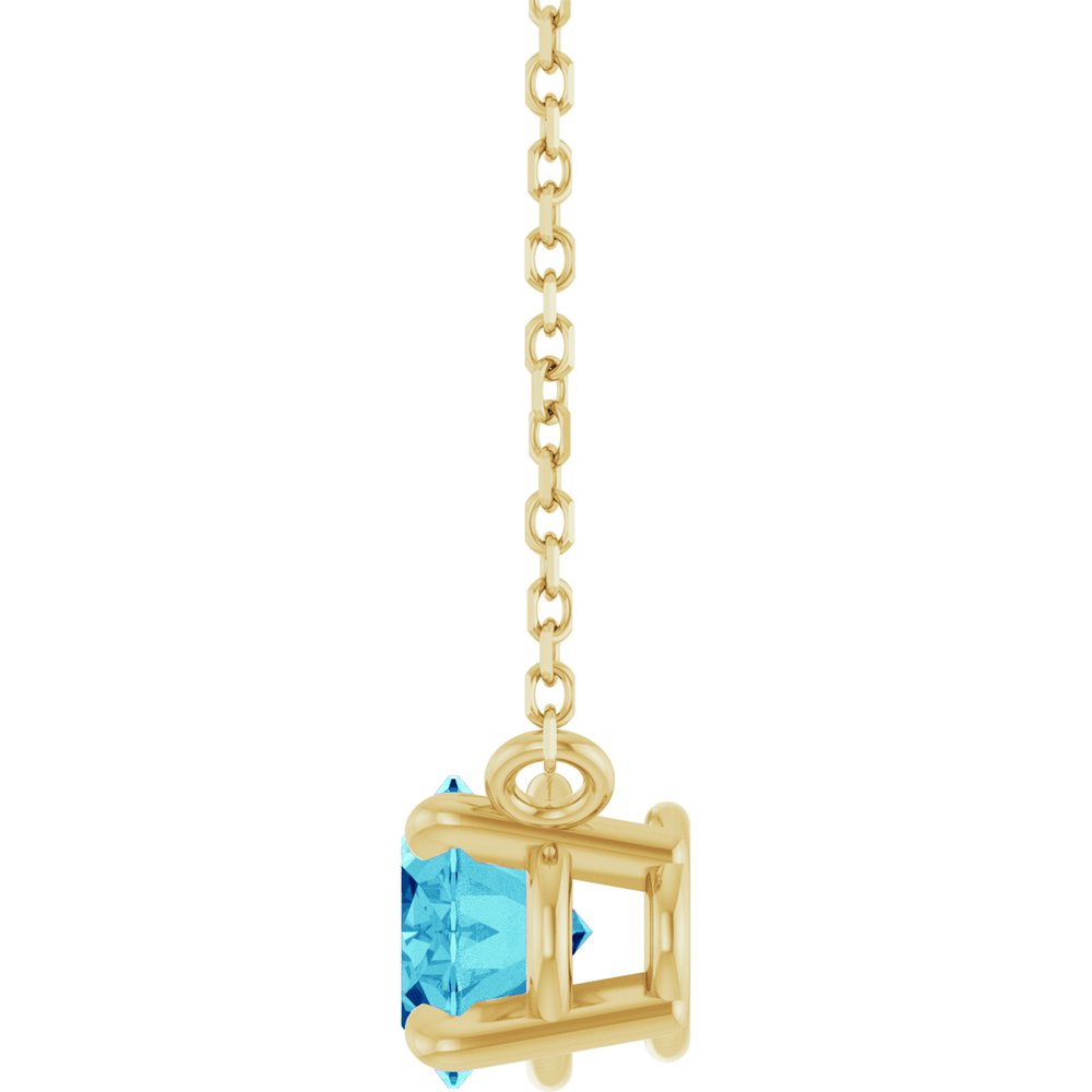 14K Yellow Gold Natural Blue Zircon 18" Necklace