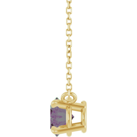 14K Yellow Gold Lab-Grown Alexandrite 18" Necklace