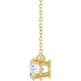 14K Yellow Gold Natural White Sapphire 18" Necklace