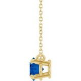 14K Yellow Gold Lab-Grown Blue Sapphire 18" Necklace