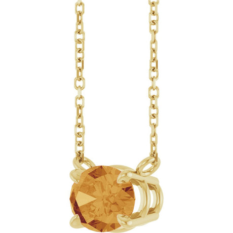 14K Yellow Gold Natural Citrine 18" Necklace