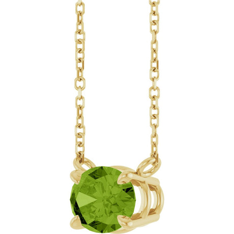 14K Yellow Gold Natural Peridot 18" Necklace