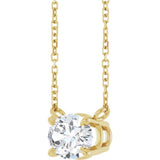 14K Yellow Gold Natural White Sapphire 18" Necklace