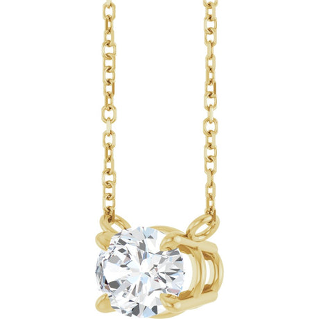 14K Yellow Gold Natural White Sapphire 18" Necklace