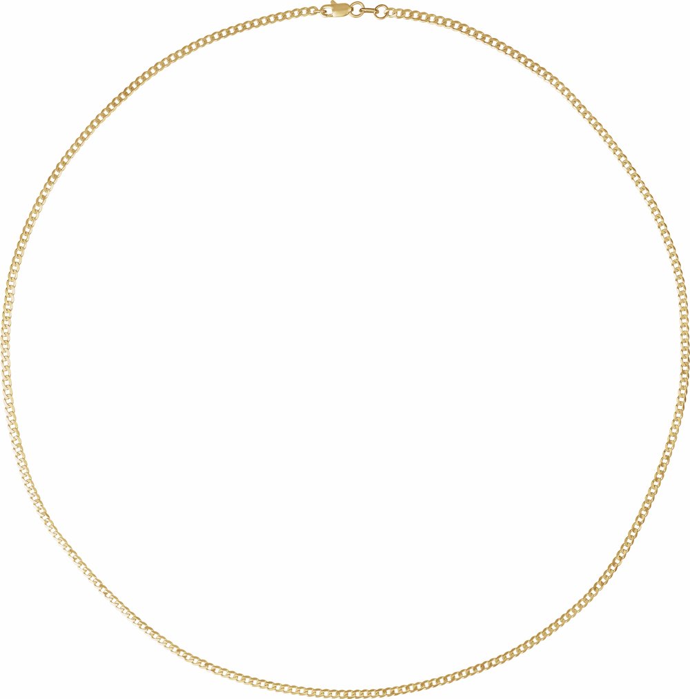 14K Yellow Gold 1.95 mm Curb 24" Chain