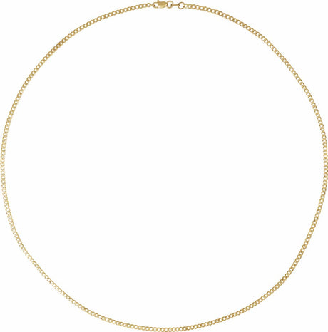 14K Yellow Gold 1.95 mm Curb 24" Chain