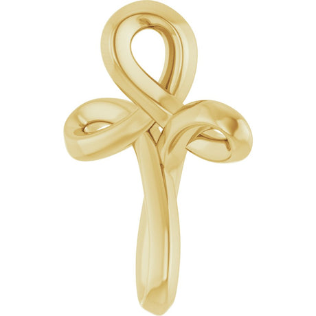 14K Yellow Gold Freeform Cross Pendant