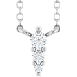 14K White .05 CTW Lab-Grown Diamond Graduated 18" Necklace