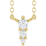14K Yellow Gold .05 CTW Lab-Grown Diamond Graduated 18" Necklace