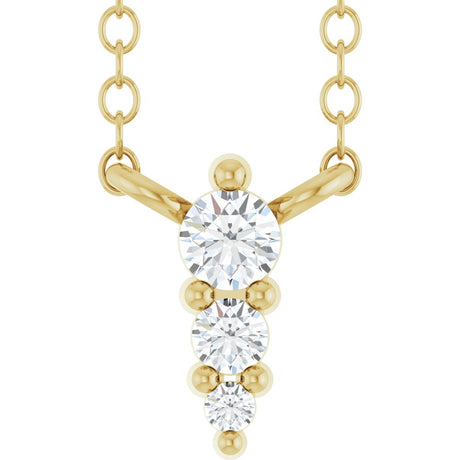 14K Yellow Gold .05 CTW Lab-Grown Diamond Graduated 18" Necklace