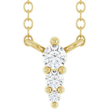 14K Yellow .05 CTW Lab-Grown Diamond Graduated 18" Necklace