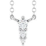 14K White .05 CTW Natural Diamond Graduated 18" Necklace