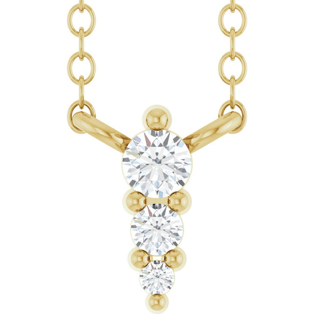 14K Yellow .05 CTW Natural Diamond Graduated 18" Necklace