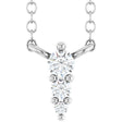 14K White .05 CTW Lab-Grown Diamond Graduated 18" Necklace
