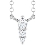 14K White .05 CTW Lab-Grown Diamond Graduated 18" Necklace
