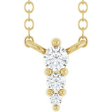 14K Yellow Gold .05 CTW Lab-Grown Diamond Graduated 18" Necklace