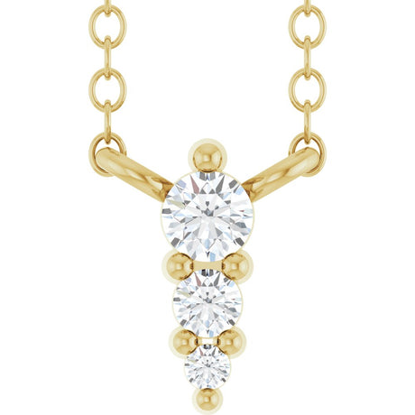 14K Yellow .05 CTW Natural Diamond Graduated 18" Necklace