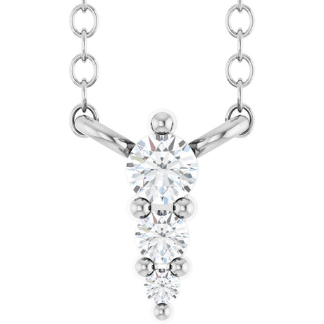 14K White .05 CTW Natural Diamond Graduated 18" Necklace