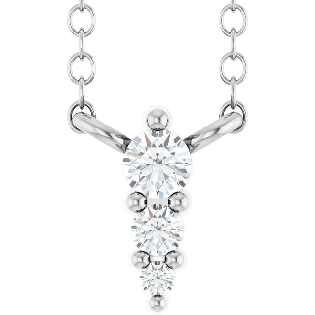 14K White .05 CTW Natural Diamond Graduated 18" Necklace