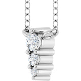 14K White .05 CTW Natural Diamond Graduated 18" Necklace